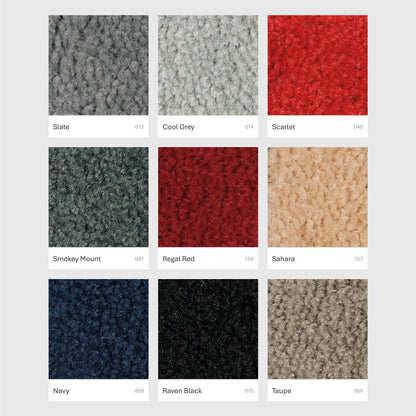 Nuancier des coloris disponibles pour le tapis d’entrée professionnel couleur unie destiné aux espaces commerciaux et professionnels.