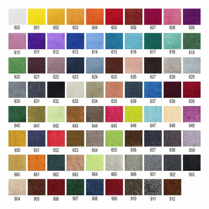 Nuancier de couleurs disponibles pour la personnalisation d’un tapis logo extérieur effet gazon avec large choix de teintes pour logos et visuels.