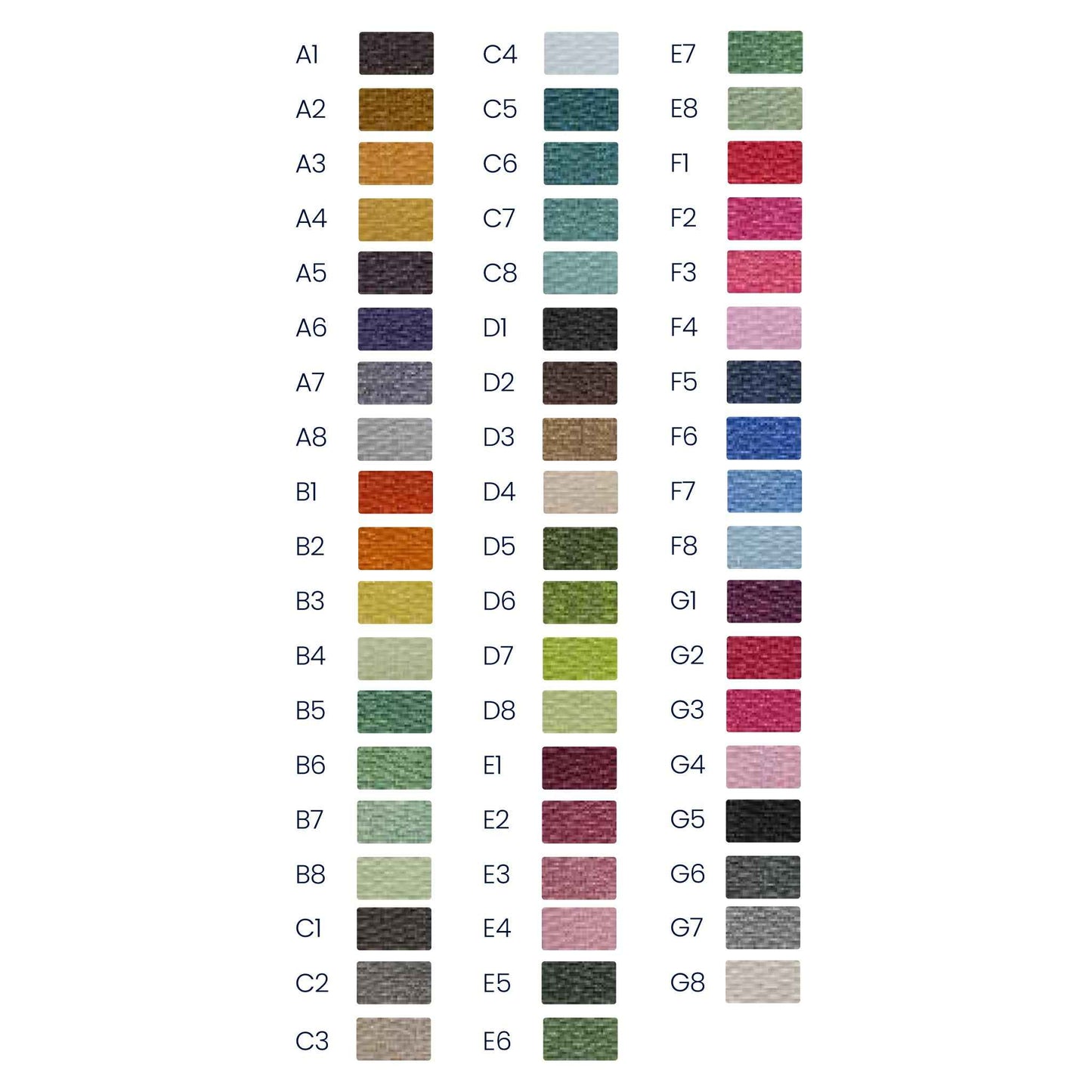 Nuancier de couleurs disponibles pour la personnalisation d'un tapis logo zone humide destiné aux entreprises, commerces et collectivités.