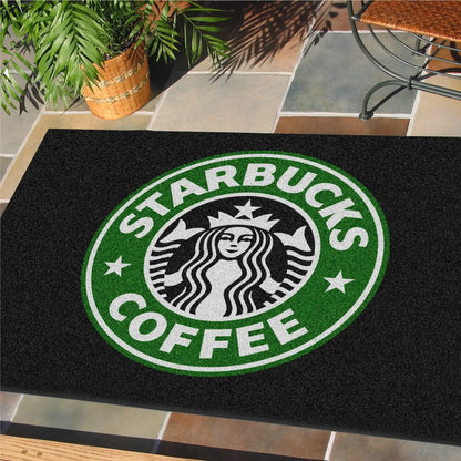 Tapis professionnel personnalisé avec logo pour valoriser l'image de marque à l'entrée d'un commerce, café ou point de vente.